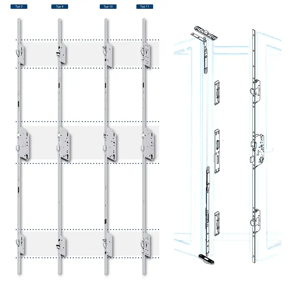 Cremonas para puertas de madera